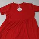 TAOHUADAO 2025 Summer Dresses for Women Short Sleeve Ruffle Casual Sundress with Pockets Size M