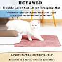 HCY&WLD Cat Litter Mat, Honeycomb Double Layer Cat Litter Trapping Mat, Waterproof Urine Proof Non-Slip, Scatter Control, Less Waste, Easier to Clean, Pink, 30" x 22"