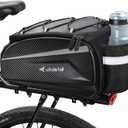 whale fall 10L Bike Rack Bag  Hard Shell Waterproof Rear Trunk Pannier, Saddle Seat Bag Carrier with Rain Cover, 4-Side Reflective Panels, Shoulder Strap & Handle, Bike Accessories, Gifts for Men