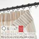 LIMON HOME Beige Striped Linen Kitchen Curtains 36" W x 30" L Pinch Pleat Cafe Curtains 1 Panels