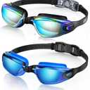 Aegend Swim Goggles, 2 Pack Swimming Goggles No Leaking Adult Men Women Youth (Aqua & Blue-black)