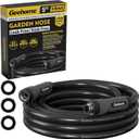 Leader Short Garden Hose, 5 ft x 5/8" Polyurethane Water Hose with Swivel Fittings, Flexible, Lightweight, No-Kink, Leakproof, Burst 600 PSI, Black