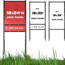 1 pack Yard Sign Metal H Frame, 18"W x 24/30/36"H Adjustable Size Sign Stand, 50" Height, 18" x 24" Yard Sign with 6"H 1 Rider, Open House Signs for Real Estate, Assembly Required(1 Main, 1 Rider)