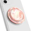 OnTheGrip Cute Natural Seashell Design Round Shape Collapsible Mobile Phone Grip Stand Holder for Smartphone Tablet Cell Phone Accessory (Peach)