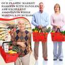 20 Pcs Bulk Shopping Baskets with Handles, 20 L Plastic Grocery Basket 16.9'' x 11.8'' x 9.1'' Portable Shopping Cart for Retail Stores Supermarket(Red)