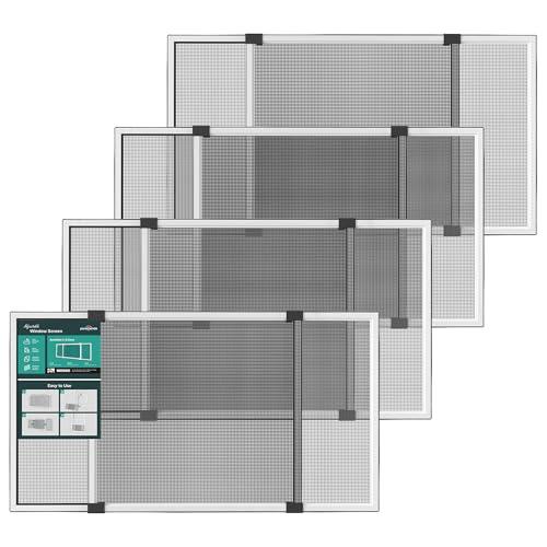 paramondo Expandable Window Screen, 15" H x 21.6" - 40" W, 4 Pack