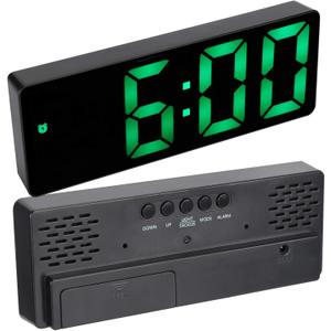 Digital Alarm Clock, Digital Wall Clock Large Number Display Electronic Clock LED Display Digital Mirror Alarm Clocks Mirror Clock for Bedroom Office Travel