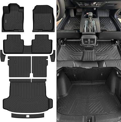 Naibeve Floor Mats for 2023 2024 2025 Honda HRV HR-V/2025 Acura ADX - All Weather for Honda HR-V All Weather Floor Mats and Cargo Mat and Backrest Mat and Door Edge Protector Accessories