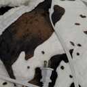 Cow Print Blanket Ultra Soft Flannel Throw Blanket for Couch Bed, Cute Cozy Lightweight All-Season Fleece Blanket, Gift for Women & Girls, 50×50 Inches Black & White