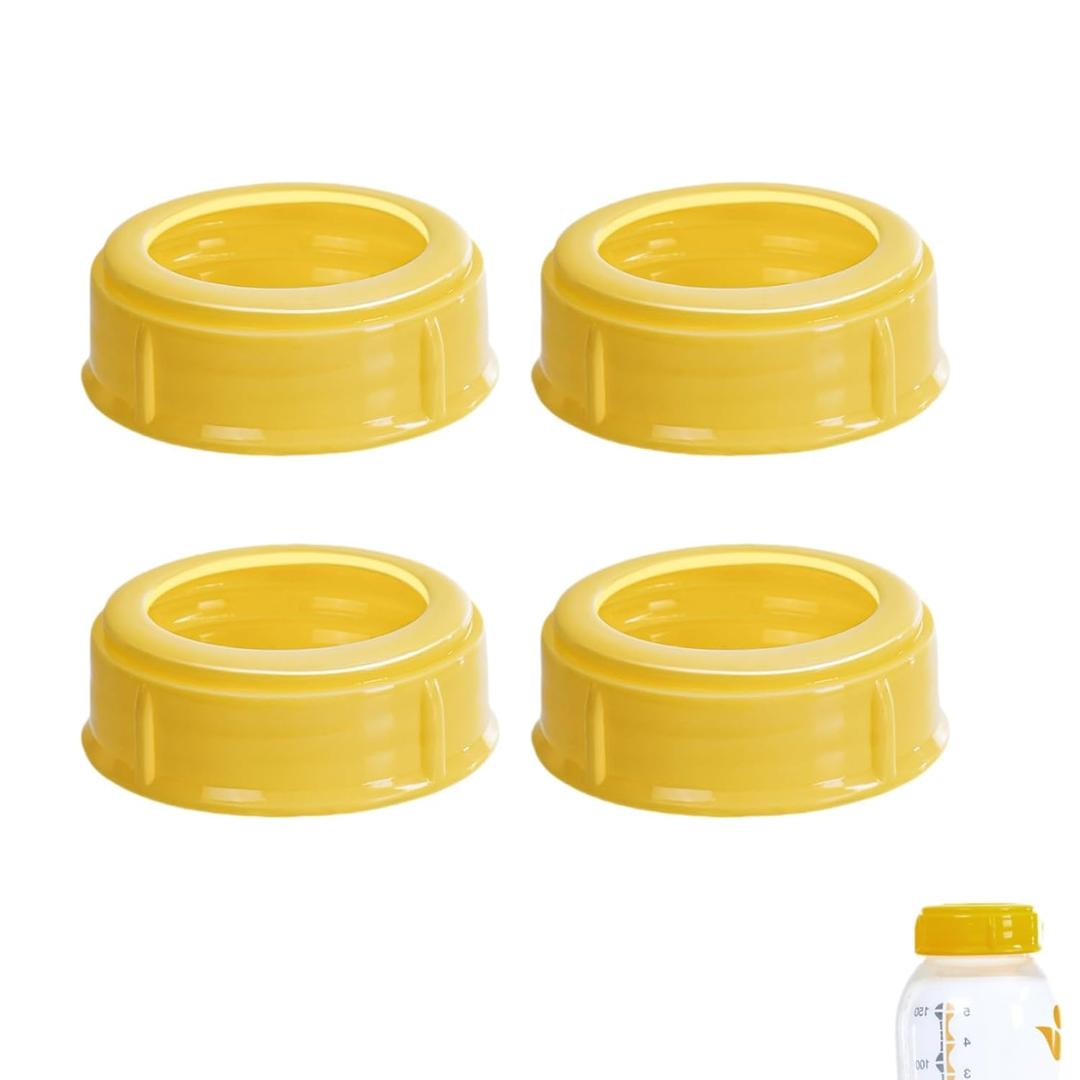 4PCS Replacement Collar Rings for Medela Bottles 5oz & 8oz,Bottle Caps Compatible with Plastic & Glass Bottles | Mess Free No Leak or Spill, BPA FreeNo Bottle