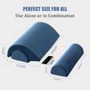 ROYALAY Half Moon Bolster Knee Pillow for Legs, Knees, Lower Back and Head, Adjustable Semi Roll Round Lumbar Support Pillow for Bed Sleeping, Health Large Half Moon Pillow for Reduce Pressure,Blue