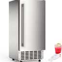Electactic Nugget Ice Maker Machine, Under Counter Ice Machine,Stainless Steel Built-in Freestanding Ice Maker,66Lbs/Day,LCD Panel/Self-Clean/24H Timer,for Home Kitchen Office Bar Party