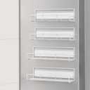 4 Pack Magnetic Spice Rack Organizer for Refrigerator and Microwave Oven, Metal Fridge Shelf for Kitchen, White