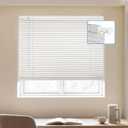 MYshade No-Drill Cordless Horizontal Mini Blinds 35" W x 48" H Tool-Free Inside Mount Window Blinds with 1" Vinyl Slats, Light Filtering & Privacy, Child & Pet Safe, White