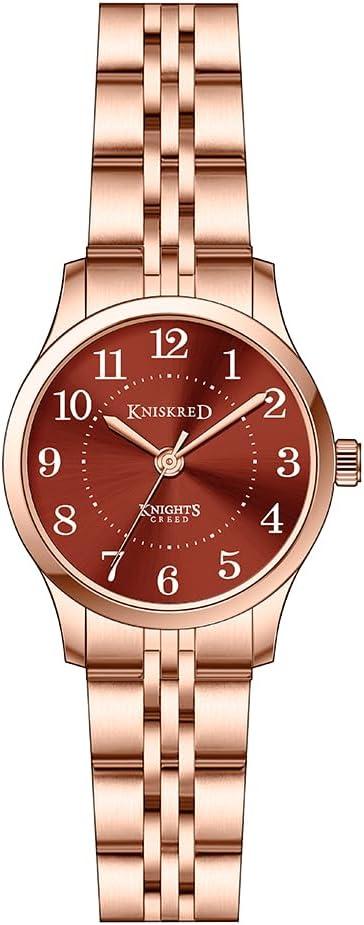 Easy Reader Watch for Women with Solid Stainless Steel Band Ladies Dress Watch Water Resistant