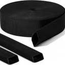 Hanaive 26 ft Nylon Hydraulic Hose Protector Sleeve Tig Torch Cable Cover Black Protective Cover Hose Sheath Hydraulic Wrap Cutting Wire Sheath Sleeve Management Wrap for Cord Tig(1.25 Id)