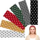 Suncalla 6 Pack Polka Dot Headbands for Women Non Slip Elastic Polka Dot Headband Colorful Wide Hairbands Soft Fabric Hair Bands Breathable Stretchy Thick Head Bands for Women Hairstyles Outfits