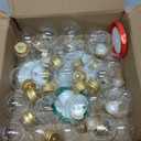 30 Pieces Christmas Booze Balls, Christmas Tree Hanging Ornaments Clear Plastic Fillable Bulbs Pendant Ball with Screw Caps and Ribbons for Christmas Home Party Decor (Gold)