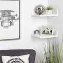 Kate and Laurel Levie Modern Floating Corner Wood Wall Shelves, 12 x 12 Inches, 2 Pack, White, 2 Piece