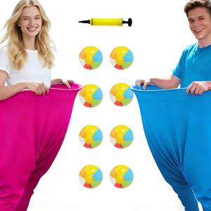 Granny Pants Yard Game, Granny Pants Outdoor Party Game Granny Pants Outdoor Game with Bouncy Balls and Pump Fun Family Reunion & Adult Yard Games for Groups (2 Red+Blue)