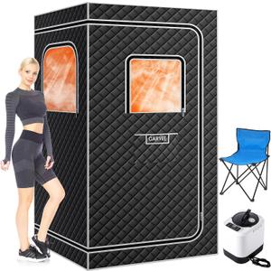 Garvee Sauna Box,Portable Sauna for Home with 4L 1500W Steamer,Explosion Zroof Zip,99 Mins Timer,Sauna Tent with 600D Encrypted Fibre, Easy Setup Quick Heat-Up Foldable Sauna for Home SpaGrey (71*35*35inch)