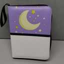 Collectible Trading Card Albums,4 Pocket Card Binder, 400 Double Sided Pocket,PU Premium Zip Trading Card Binder for TCG, MTG,Sports Cards (Purple White)