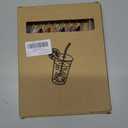 8 Pcs Fashionable Glass Straws with Bow Charms, Shatterproof Cute Fun Clear Bent Straws, Includes 2 Cleaning Brushes, Perfect for Cocktails, Coffee, Wine, Juices and Bar Drinks (Bow)