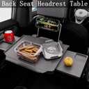 HZGAMER 2 in 1 Large Car Steering Wheel Tray/Back Seat Headrest Table with Phone Holder for Eating Food Drink and Writing Work, Car Steering Wheel Desk Laptop Mount - Gifts for Truck Drivers