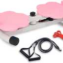 Waist Twister Board With Resistance Band - 360 Rotating Waist Twisting Machine For Core Workout Abdominal Fat Loss, Noiseless Ab Twister Machine, 330 Lbs Weight Capacity Gym Equipment (Pink)
