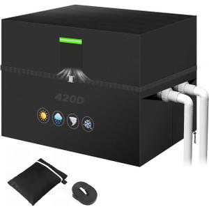 Heavy Duty Pool Heater Cover-41.5" Lx35.5 Wx31.5 H for Winter Outside Protection, UV+420D Oxford Pool Heat Pump Cover w/Waterproof PVC Lining+Silver Coating for Insulation Waterproof Snowproof