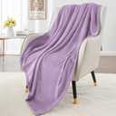 Elegant Throw Blanket for Couch & Sofa, All-Season Lightweight Fleece Blanket, Luxury Soft Cozy Fuzzy Throw for Her Him, Lavender, 50 x 56 Inches