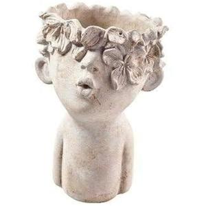 Abbott Collection Aphrodite Head Planter – Large Indoor and Outdoor Planter Pots  Whimsical Woman Statue Head Planter for Flowers and Succulents (Grey/Gold, 10" Tall, 4.5" Opening)