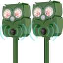 Solar Ultrasonic Animal Repellent Outdoor 2PCS, Cat Squirrel Deer Repellent Devices with Waterproof Animal Deterrent for Garden Yard Farm
