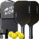 Pickleball Paddles Set of 2, USAPA Fiberglass, 4 Balls & Carry Bag | For beginner to intermediate players, balanced spin & control, suitable for outdoor play, professional pickleball set