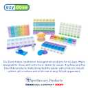 EZY DOSE Weekly (7-Day) Pill Case, Daily Medicine Planner, Vitamin Organizer Container, Large Push Button Compartments, Easy to Use, 3 Times a Day, Spring Open Design, Rainbow Lids, BPA Free
