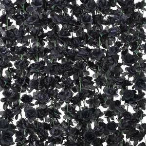 BLEUM CADE 2Pcs 16.4Ft Flower Garland Artificial Rose Vines for Bedroom, Cute Fake Hanging Flower Vines Floral Garland Decorations for Halloween Wedding Party Wall Room Decor Aesthetic (Black)