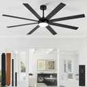 Depuley 72" Ceiling Fans with Lights: Black Indoor/Outdoor Ceiling Fan for Patios Living Room - 8 Blades Dimmable Large Ceiling Fans with Remote APP Control Timer Reversible Quiet DC Motor 6 Speeds