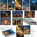 50 Pcs Christmas Story Themed Cards Bulk Assortment with Scripture Warm Blessings Inside God's Love Hope Nativity Christian Greeting Cards with Envelopes Stickers
