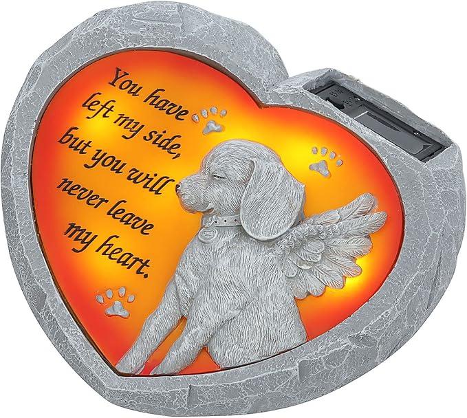 Dog Memorial Stone for Loss of Dog Sympathy Gift, Remembrance Gift with Keychain, Pet Memorial Stone for Dogs - Outdoor Grave Marker for Garden, Pet Grave
