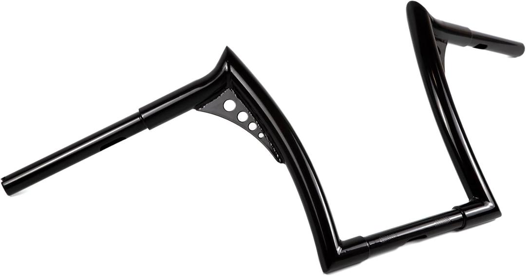 12" Rise 1-1/4'' Batwing Ape Hanger Meathook HandleBar Fit for Harley Sportster XL Softail FLST FXST Gloss Black (12 in Rise Gloss Black)