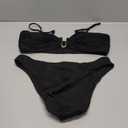Fanuerg Women's Ribbed Bikini Sets U Wire Adjustable Spaghetti Straps Swimsuit Textured Ruched Two Piece Bathing Suit size L