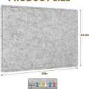 Large Bulletin Board - 60 X 36 inches Decorative Felt Pin Board - 5' x 3' Cork Board Alternative for Wall - Foldable Photo Board Self-Adhesive Vision Board Prayer Board with 30 Pushpins - Silver Gray