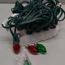 Christmas Lights 25FT, C7 Vintage Christmas String Lights with 27 Clear Multicolor Ceramic Bulbs, Hanging Outdoor & Indoor String Lights for Christmas Decor (Green Wire) (Multicolor)