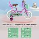 RULLY 12 14 16 Inch Girls Bike with Doll Seat Basket and Training Wheels for 2-6 Years Children