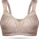 Wingslove Women's Full Coverage Non Padded Comfort Minimizer Wire-Free Bra Plus Size (40G, Toffee)
