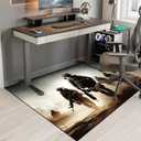 Shooting Game Rug Teen Boys Carpet with Battle Games Element Decoration Mat, War Game Rugs for Boys Bedroom Living Room Playroom, Non-Slip Children Gaming Area Rugs (Foursome, 60" x 40") (3'4" x 5' (Rectangular))