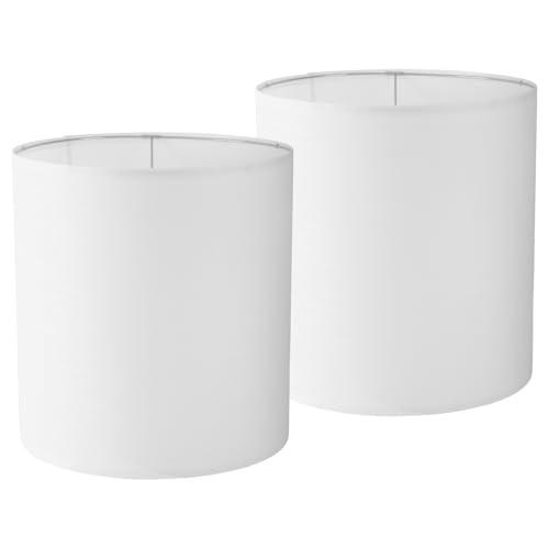 BOXEMIYA Large Tall Drum Lamp Shades Set of 2 White Linen Lamp Shade 14×15IN(Spider) Morden LampShades for Table and Floor Lamps Handcrafted Lampshade, Easy Assembly