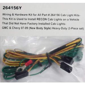 RECON Cab Light Wiring & Hardware Kit Part # 264156Y for 2007-2014 Sierra & Silverado 2500/3500 (Install Cab Lights on a Vehicle That Did Not Have Factory Installed Cab Lights)