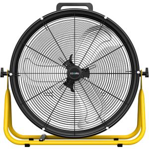 24" High Velocity Industrial Drum Fan, 8500 CFM 3-Speed Heavy Duty Metal Black Shop Fan for Warehouse, Workshops, Garage, Factory and Basement - UL Safety Listed