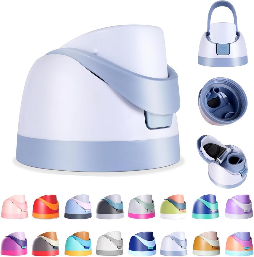 Ruzkq Replacement Lid for Owala Freesip, Compatible with Owala Cup 16oz 24oz 32oz 40oz, One Button Water Bottle Top Lid Replacement Accessory, Leakproof, BPA-Free, Light Blue